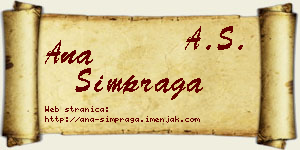 Ana Šimpraga vizit kartica